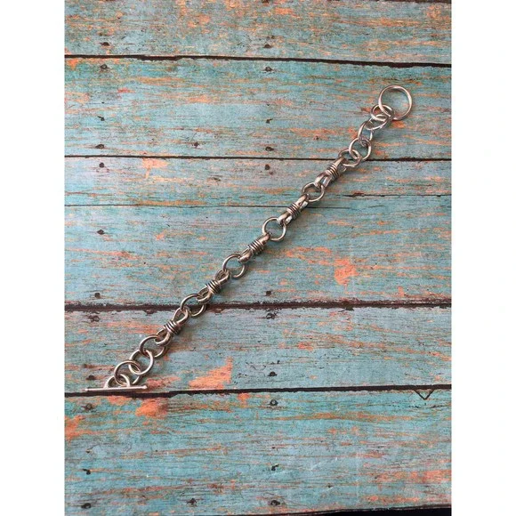 Navajo Handmade Link Sterling Silver Bracelet